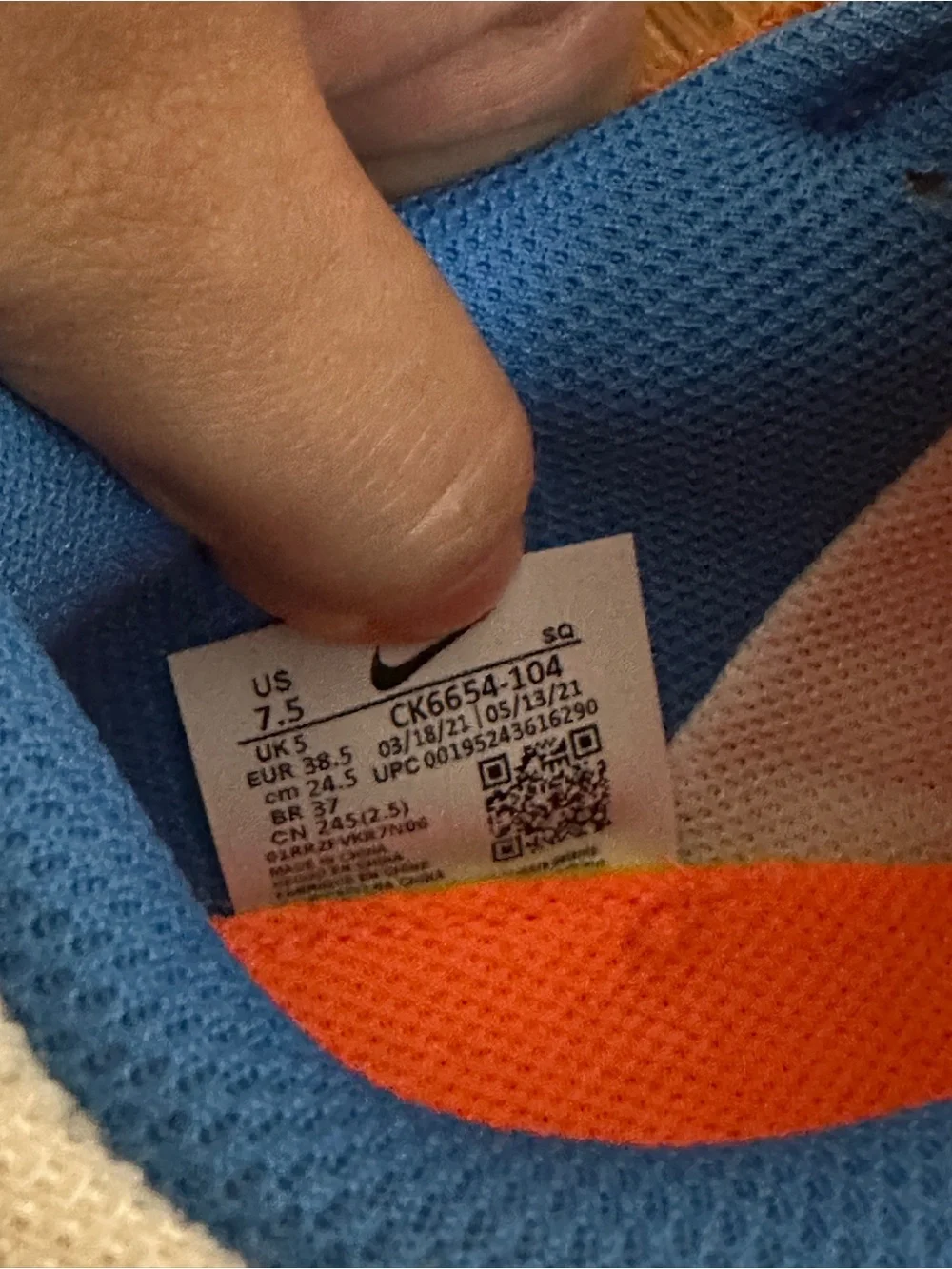 Nike Women’s Orange, White & Blue Low-Top Sneakers